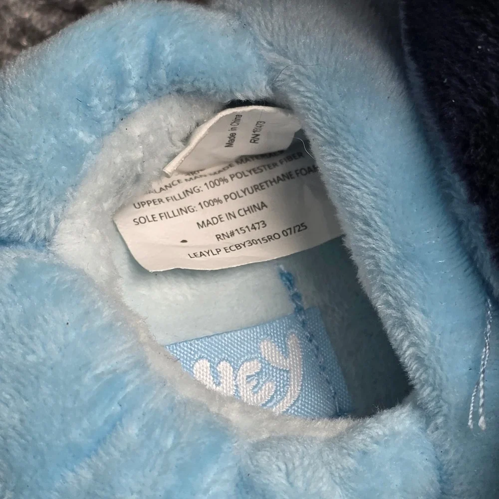 Bluey Plush Slippers Boy's Girl's Toddler Size 7/8‎ Blue Navy Yellow